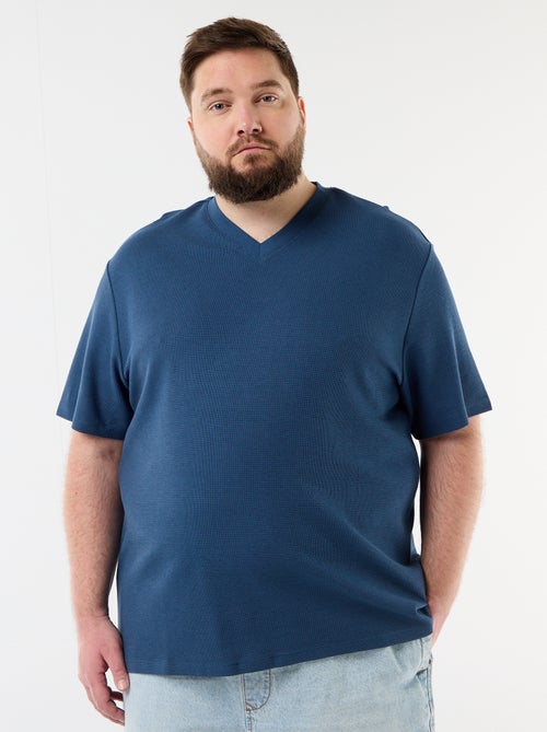 T-shirt van piquéstof met korte mouwen - Kiabi