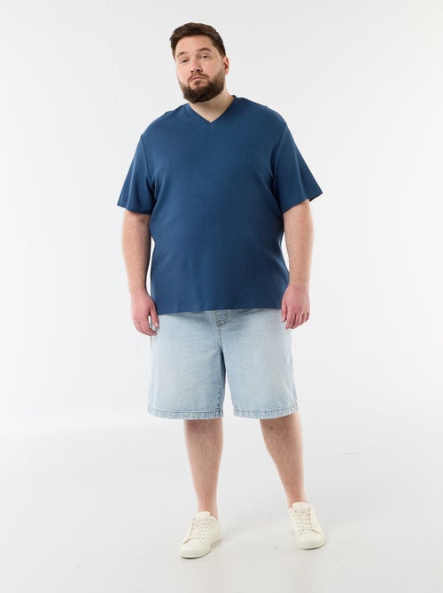 T-shirt van piquéstof met korte mouwen - Kiabi