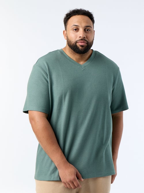 T-shirt van piquéstof met korte mouwen - Kiabi