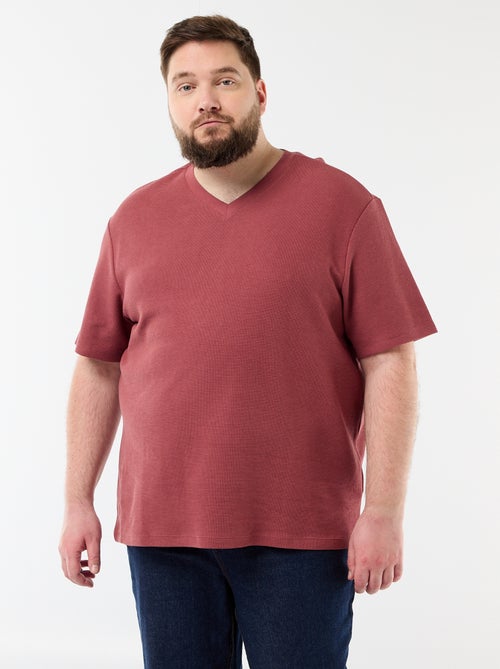T-shirt van piquéstof met korte mouwen - Kiabi
