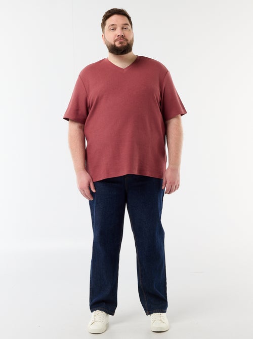 T-shirt van piquéstof met korte mouwen - Kiabi
