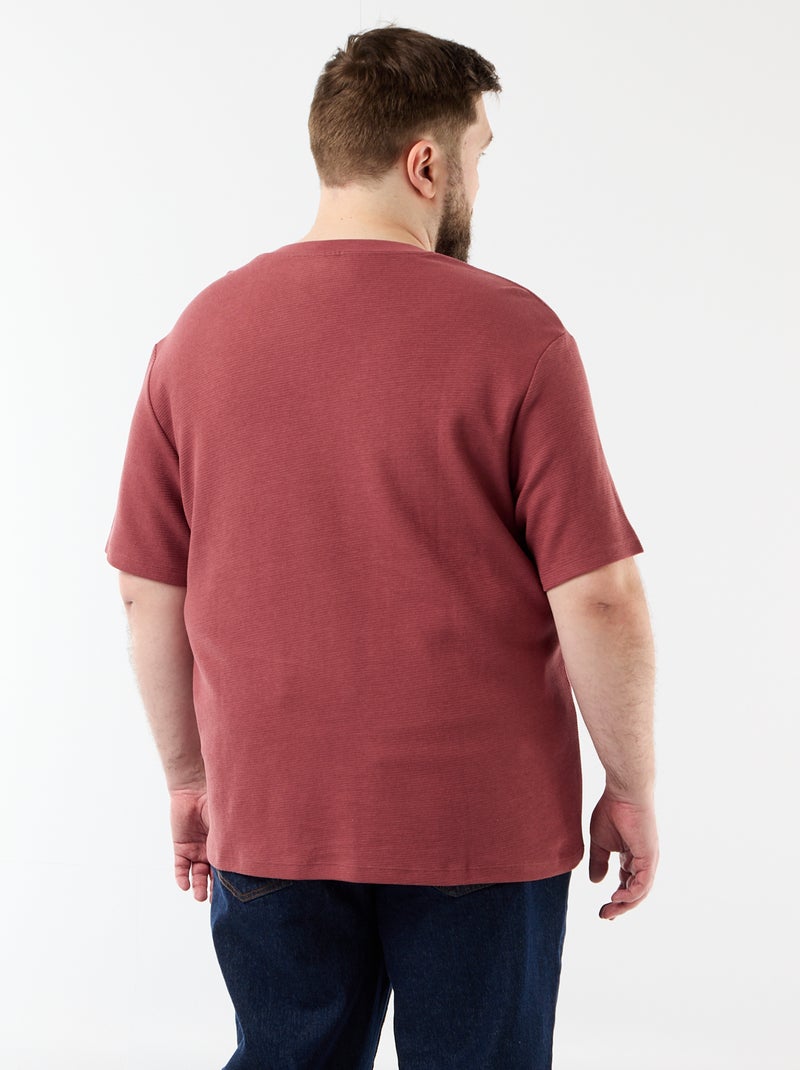 T-shirt van piquéstof met korte mouwen Rood - Kiabi