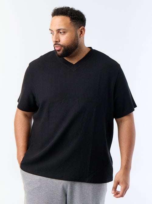 T-shirt van piquéstof met korte mouwen - Kiabi