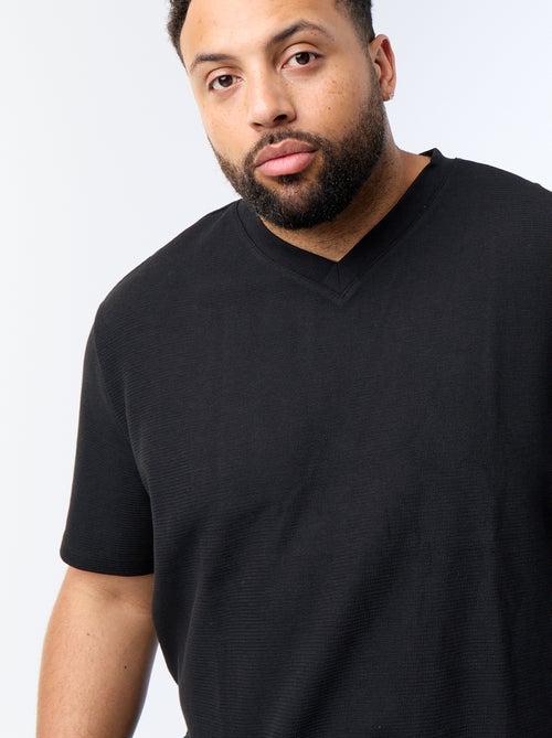 T-shirt van piquéstof met korte mouwen - Kiabi