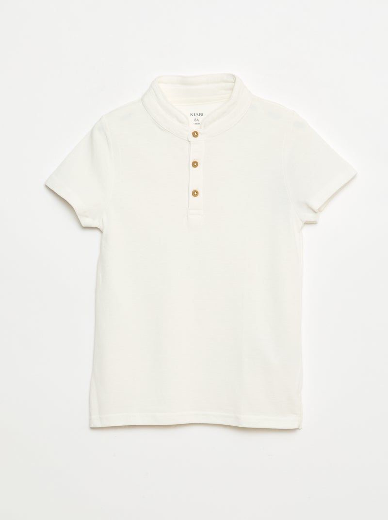 T-shirt van piquétricot Wit - Kiabi