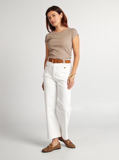 T-shirt van ribstof met korte mouwen - Kiabi