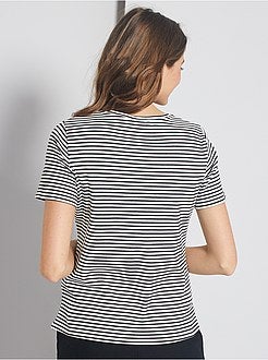 Damesmode maat 34-48 - T-shirt van ribtricot - Kiabi