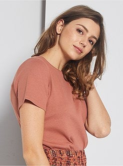 Damesmode maat 34-48 - T-shirt van ribtricot - Kiabi