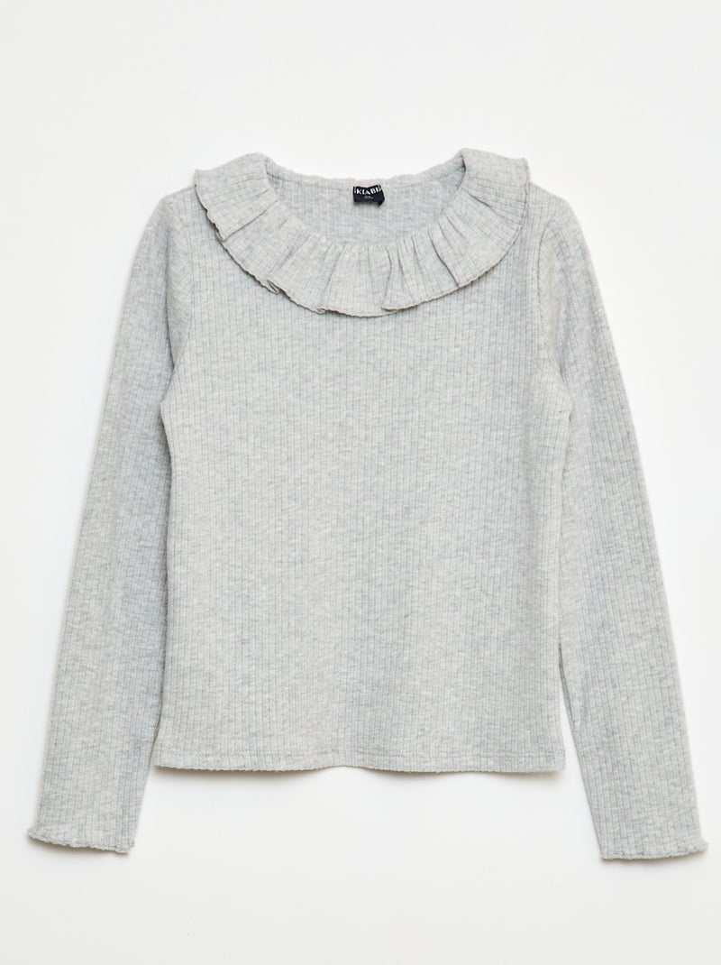 T-shirt van ribtricot Grijs - Kiabi
