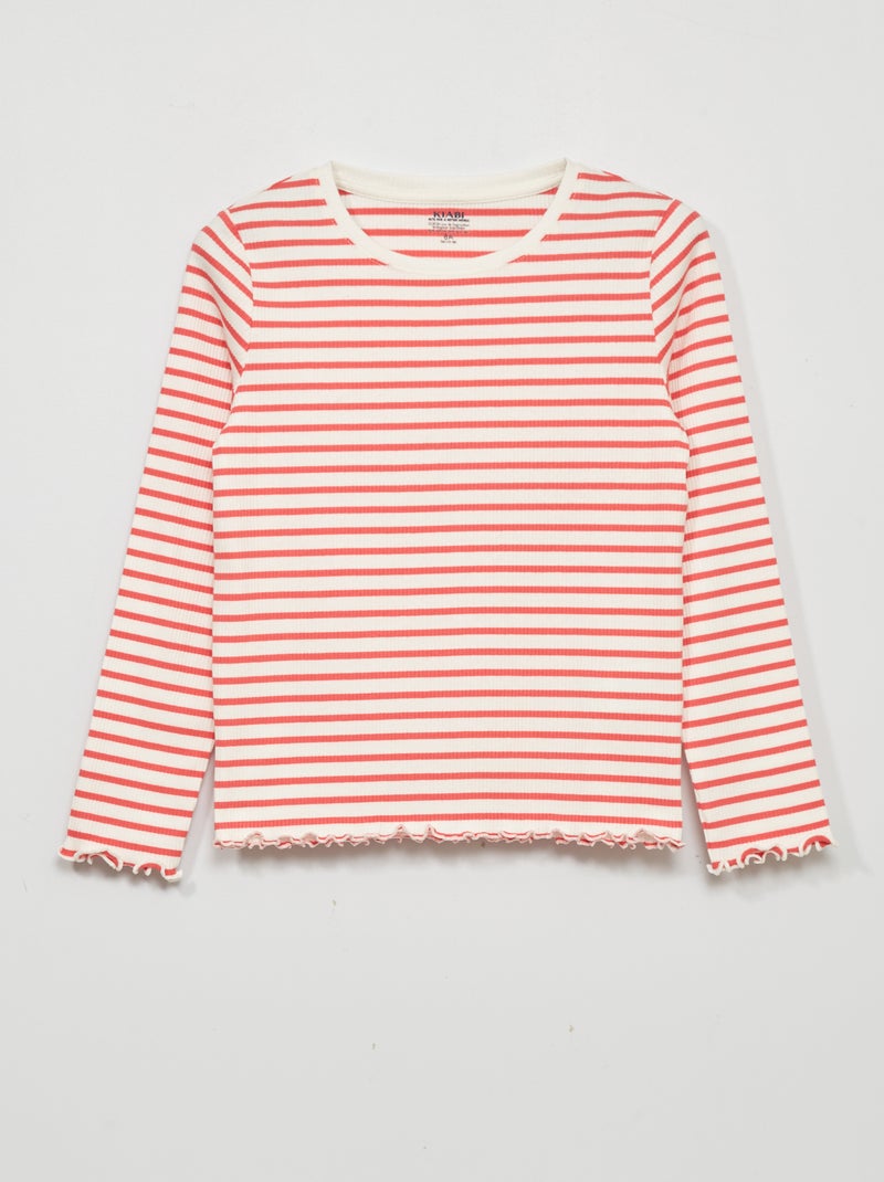 T-shirt van ribtricot met print ROSE - Kiabi