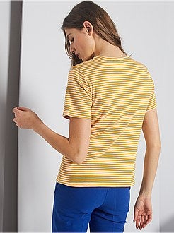 Damesmode maat 34-48 - T-shirt van ribtricot - Kiabi