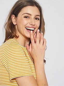 Damesmode maat 34-48 - T-shirt van ribtricot - Kiabi
