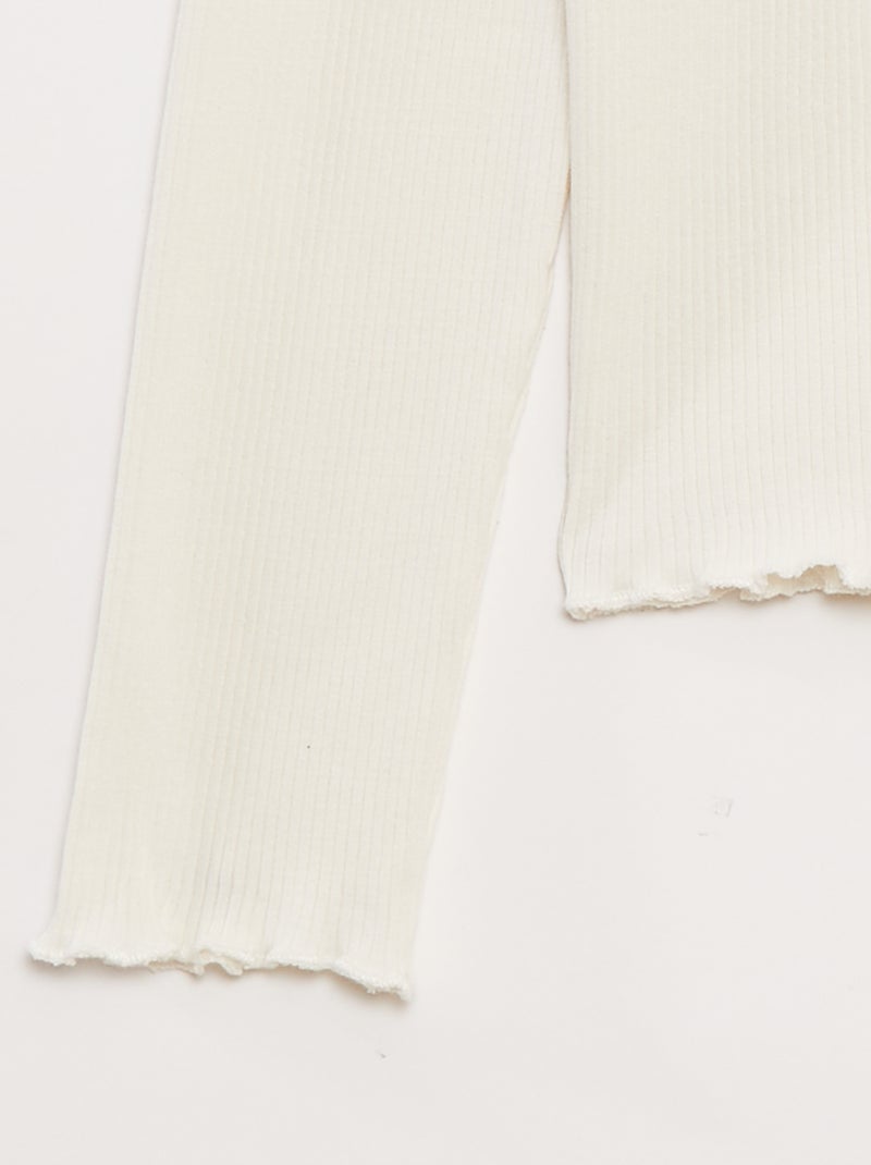 T-shirt van ribtricot Wit - Kiabi