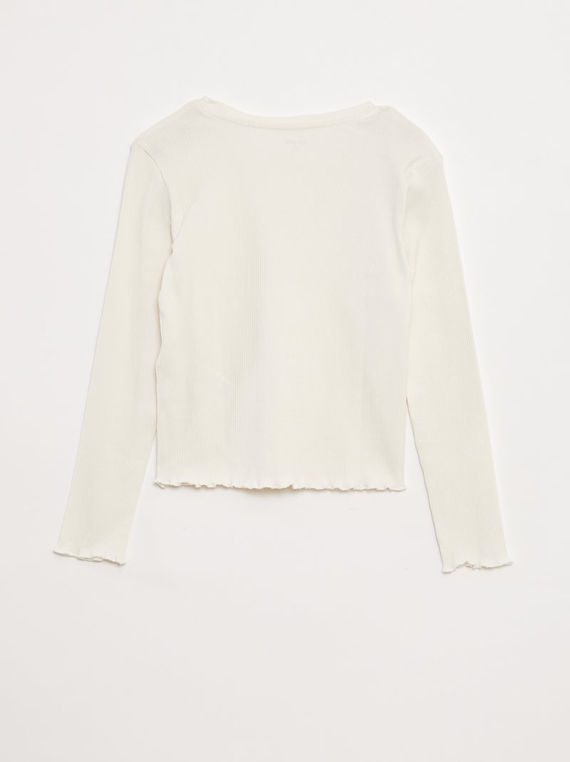 T-shirt van ribtricot Wit - Kiabi