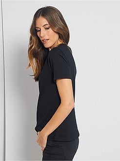 Damesmode maat 34-48 - T-shirt van ribtricot - Kiabi