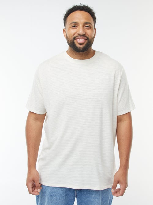 T-shirt van textuurtricot met korte mouw - Kiabi