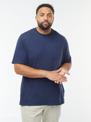 T-shirt van textuurtricot met korte mouw