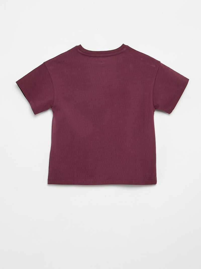 T-shirt van Tough Cotton met korte mouwen Paars - Kiabi