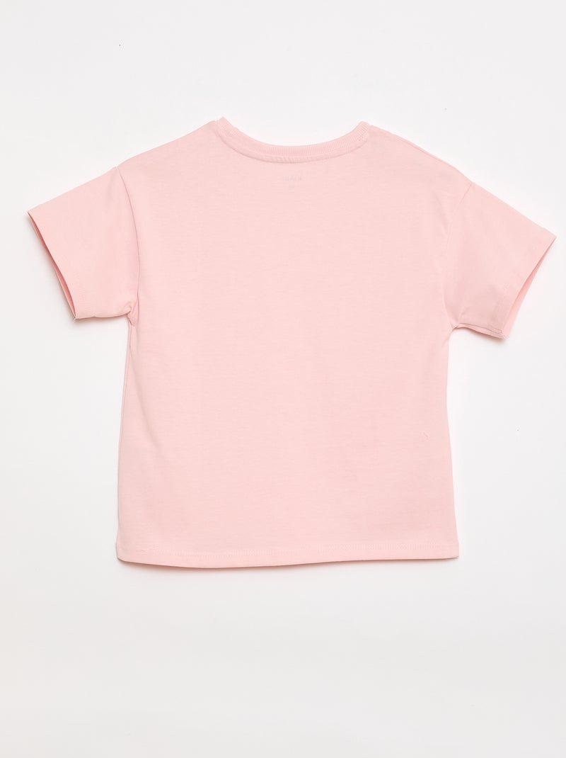 T-shirt van Tough Cotton met korte mouwen Rose - Kiabi