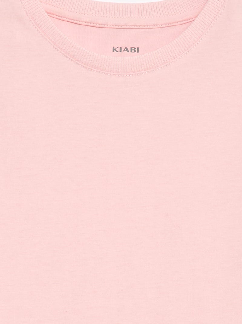T-shirt van Tough Cotton met korte mouwen Rose - Kiabi
