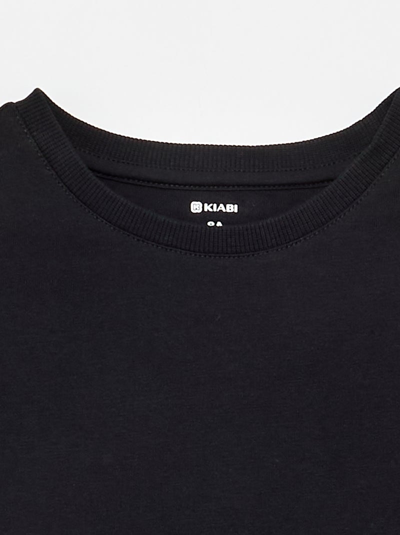 T-shirt van Tough Cotton met korte mouwen Zwart - Kiabi