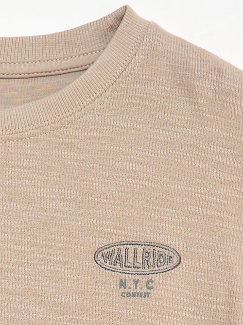 T-shirt van tricot met borduursel - Kiabi