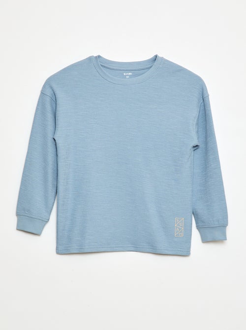 T-shirt van tricot met borduursel - Kiabi
