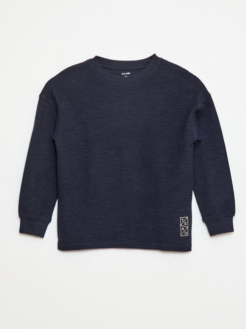 T-shirt van tricot met borduursel - Kiabi