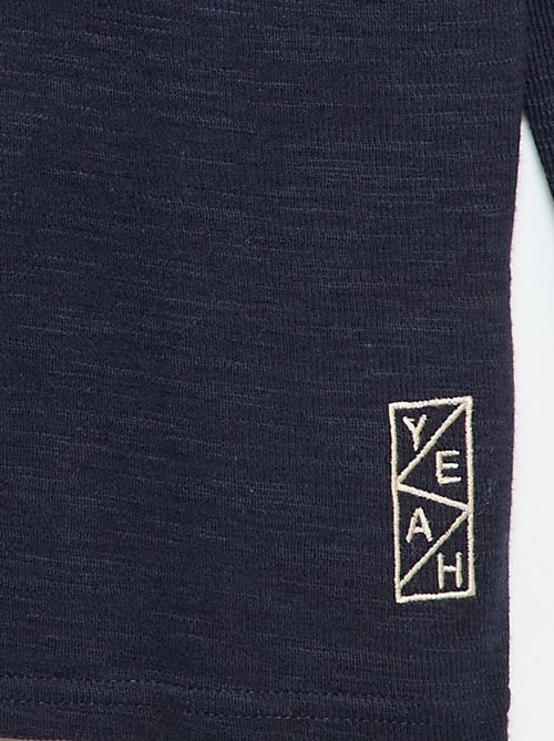 T-shirt van tricot met borduursel - Kiabi