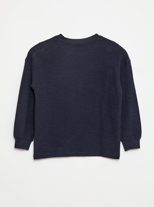 T-shirt van tricot met borduursel - Kiabi