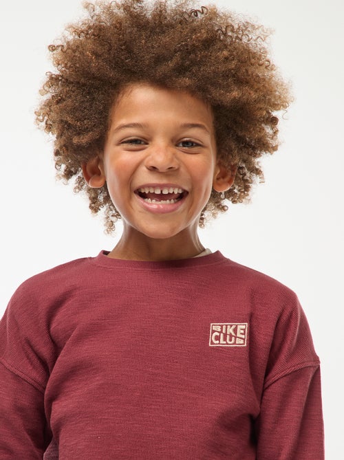 T-shirt van tricot met borduursel - Kiabi