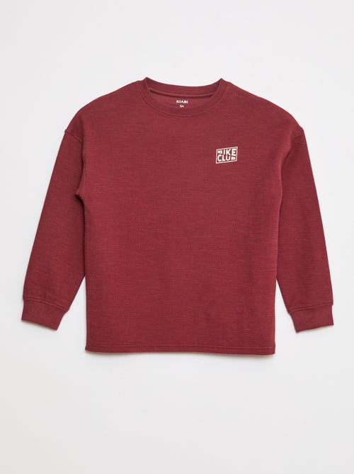 T-shirt van tricot met borduursel - Kiabi