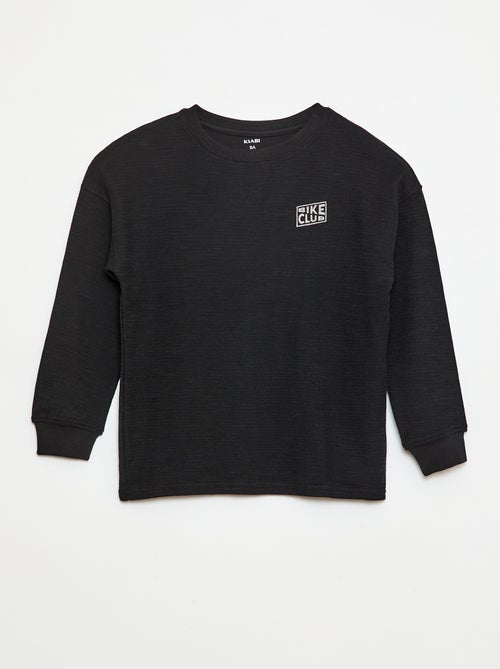 T-shirt van tricot met borduursel - Kiabi