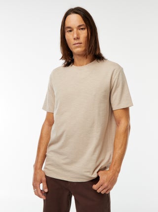 T-shirt van tricot met korte mouwen