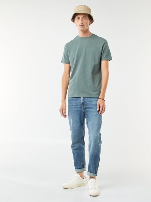 T-shirt van tricot met korte mouwen - Kiabi