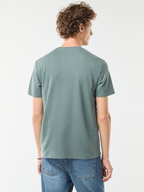 T-shirt van tricot met korte mouwen - Kiabi