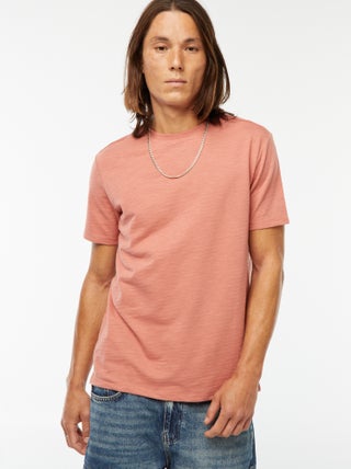 T-shirt van tricot met korte mouwen