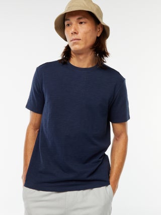 T-shirt van tricot met korte mouwen