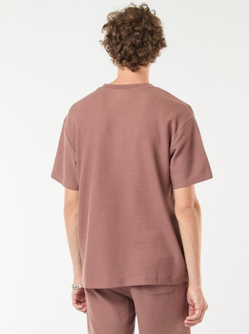 T-shirt van tricot met V-hals - Kiabi