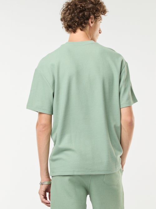 T-shirt van tricot met V-hals - Kiabi