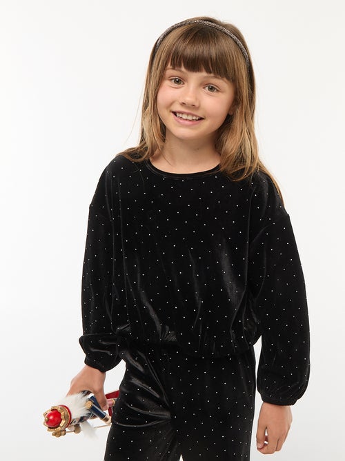 T-shirt van zacht tricot met stras - Kiabi