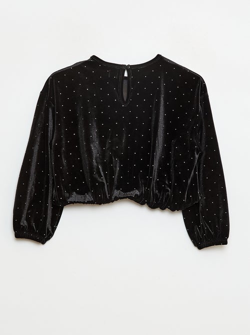 T-shirt van zacht tricot met stras - Kiabi