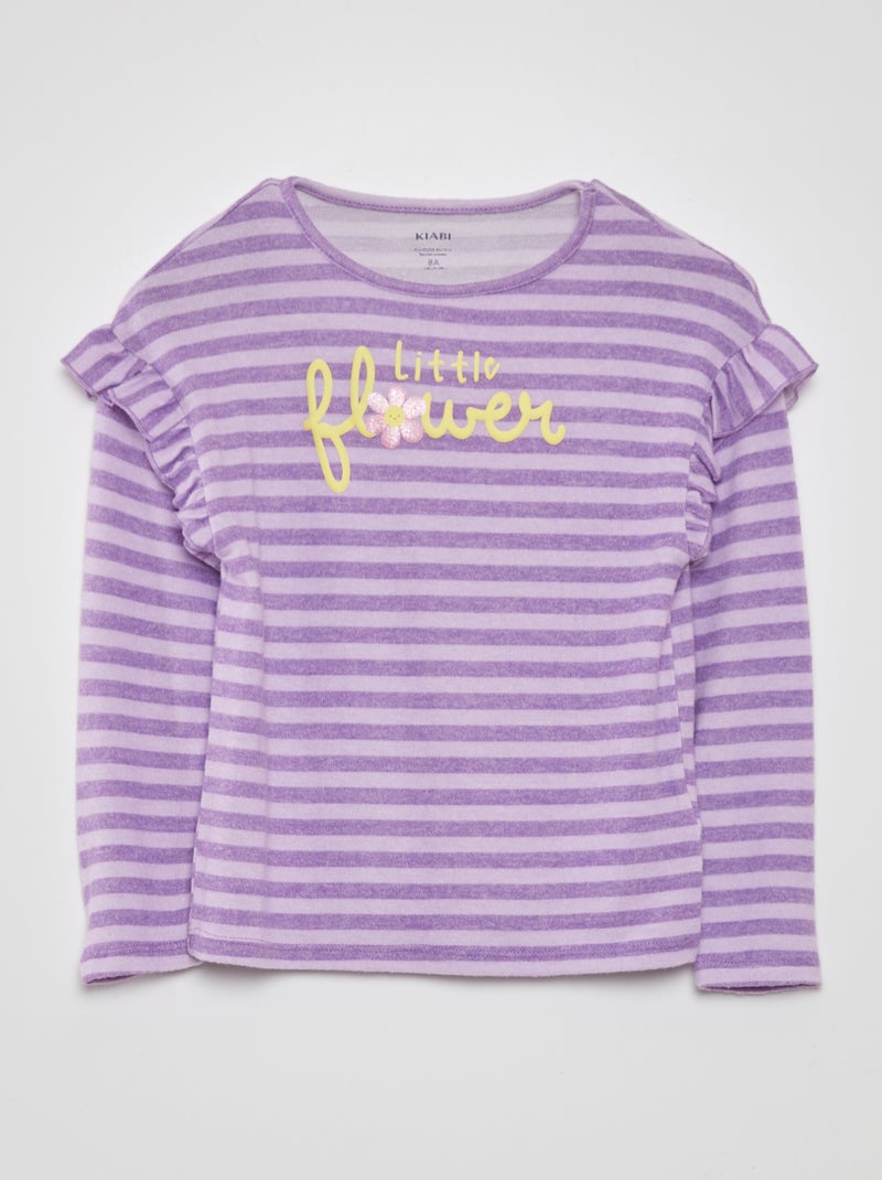 T-shirt van zacht tricot PAARS - Kiabi