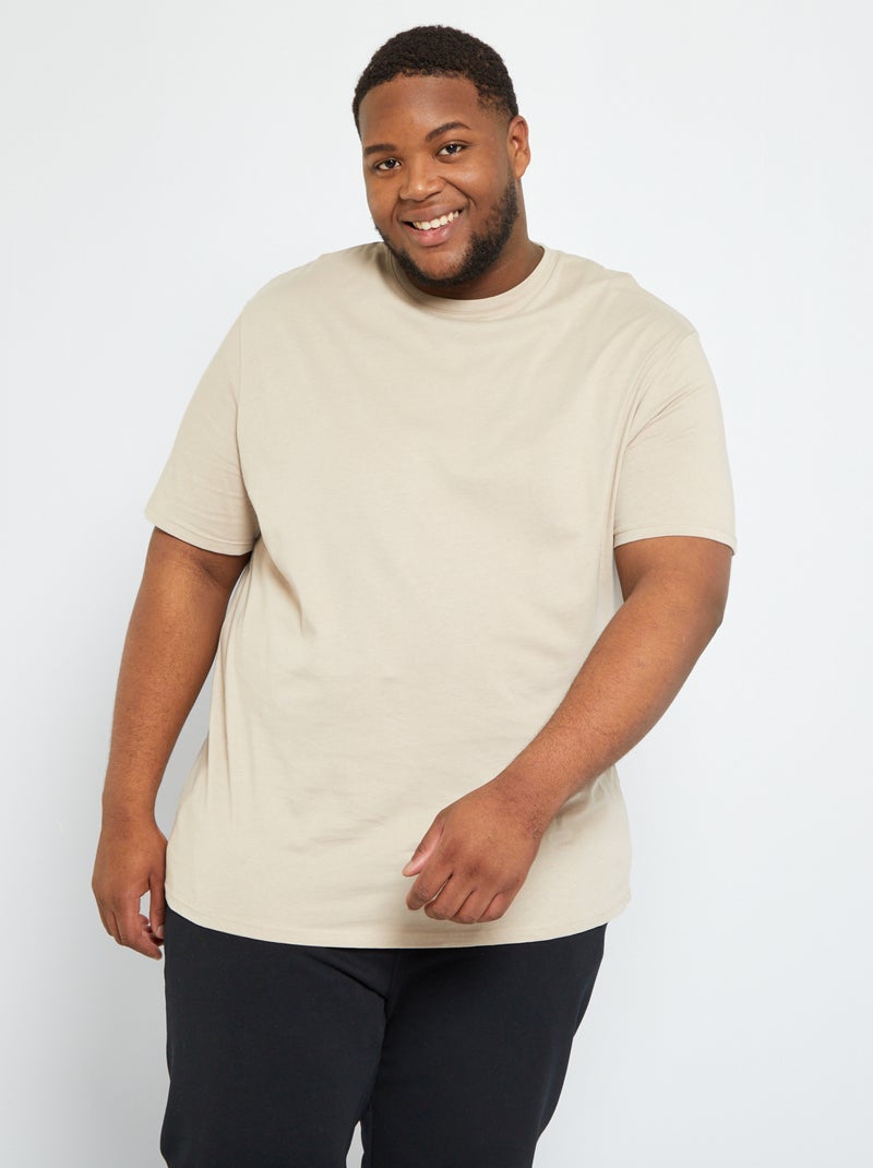 T-shirt van zuiver katoen beige - Kiabi