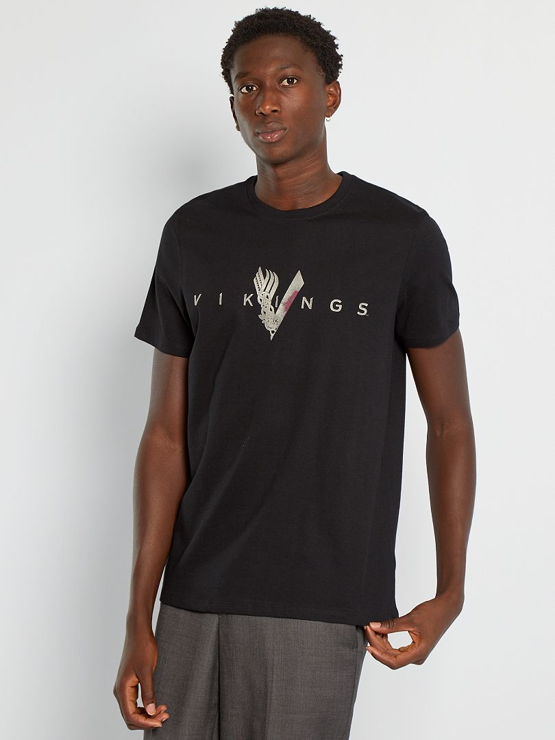 T-shirt 'Vikings' zwart - Kiabi