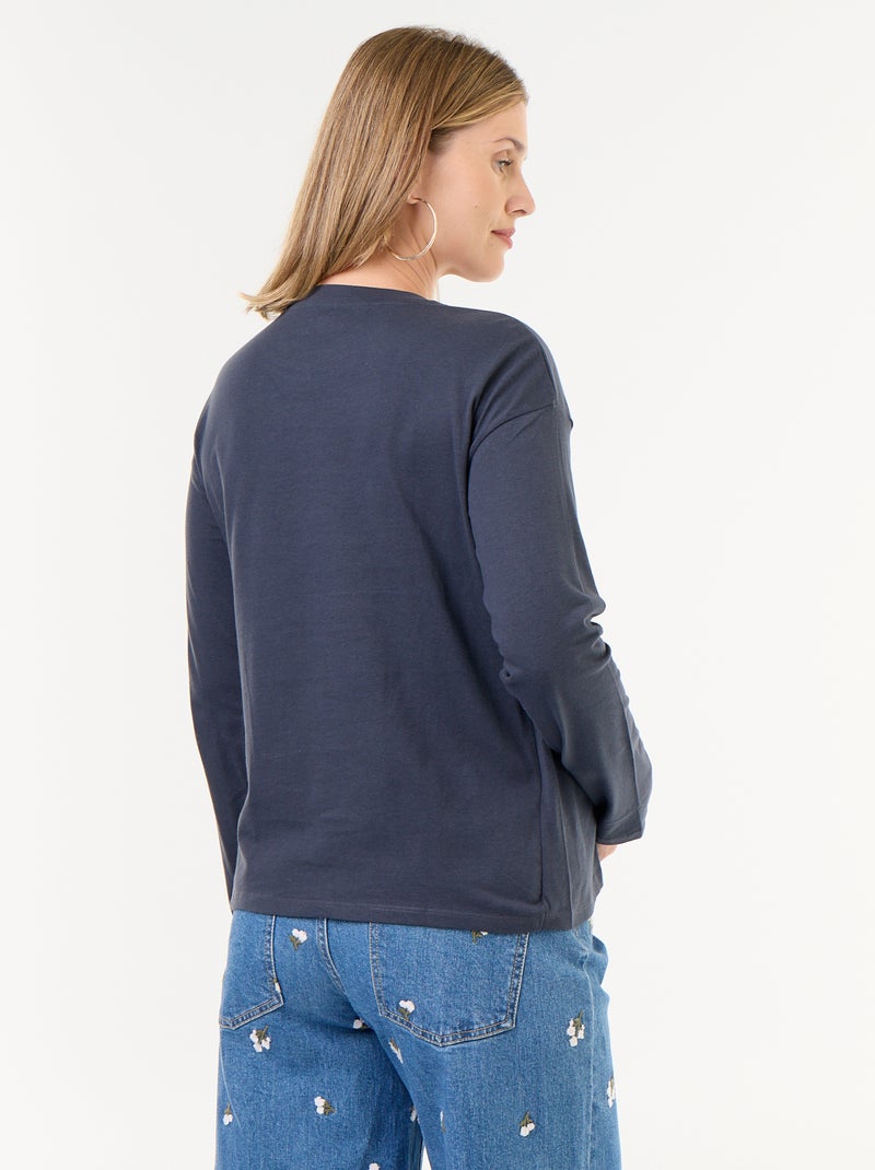 T-shirt voor borstvoeding met overslag Blauw - Kiabi