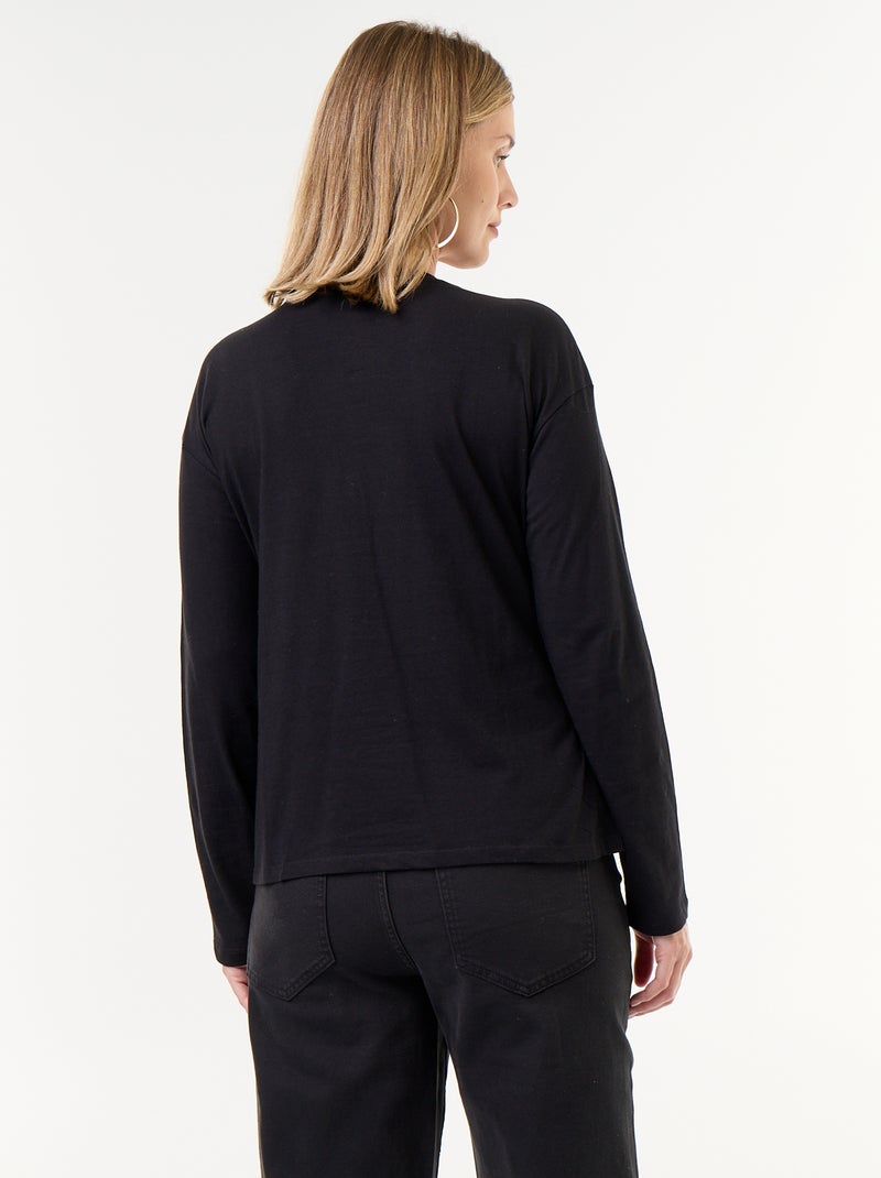 T-shirt voor borstvoeding met overslag Zwart - Kiabi