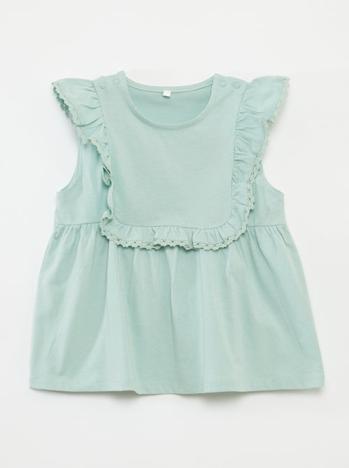 T-shirt zonder mouwen met ruches - So Easy - Kiabi