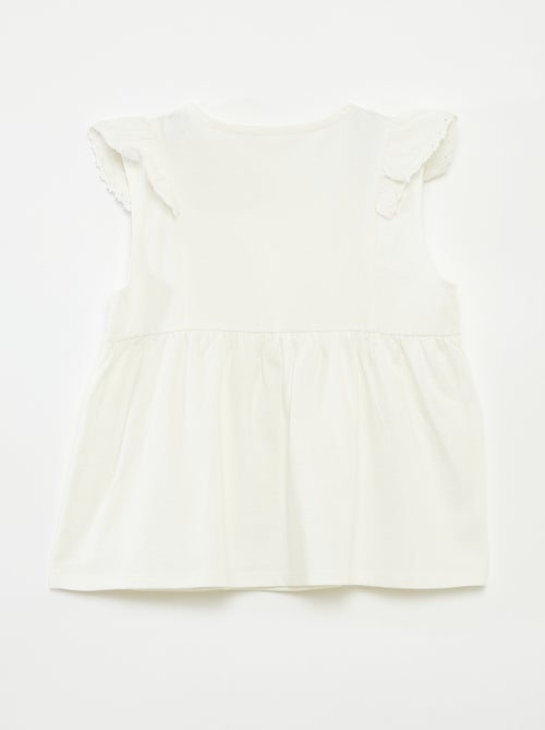 T-shirt zonder mouwen met ruches - So Easy - Kiabi