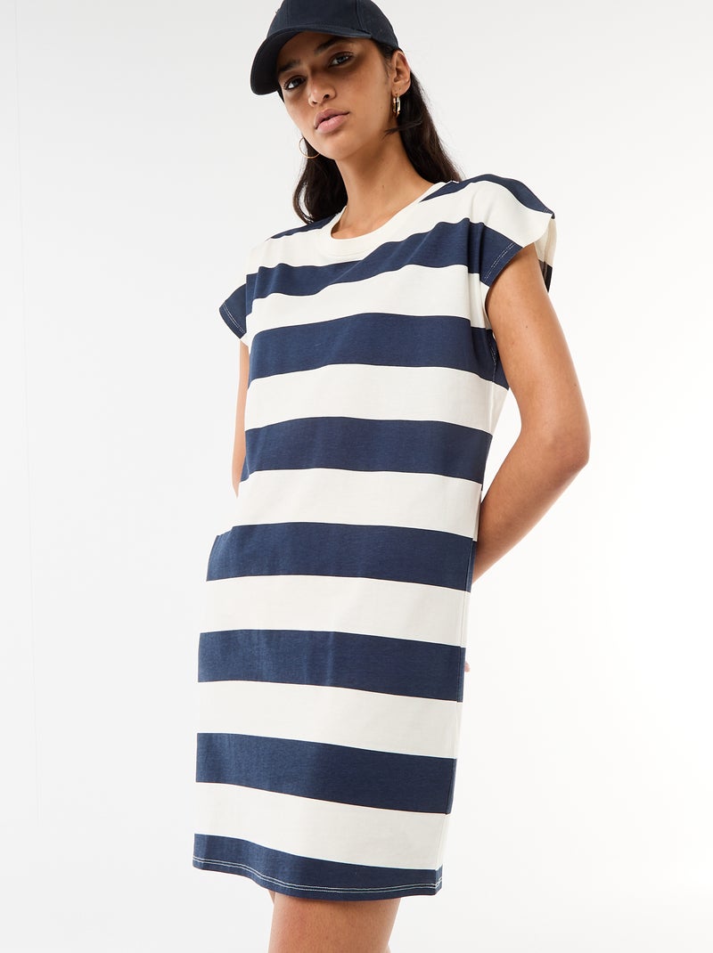 T-shirtjurk met korte mouwen Blauw - Kiabi